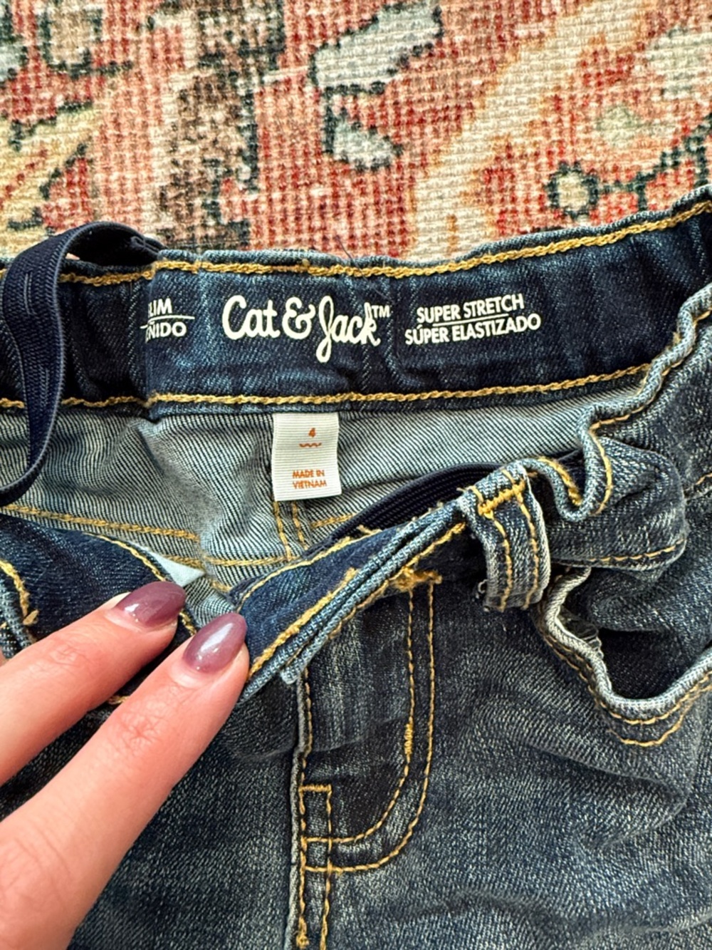 Cat & Jack Boys Stretch Blue Jeans Sz 4